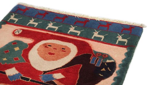 Backside of handmade New Kilim Gabbeh rug showing knot structure and weave density