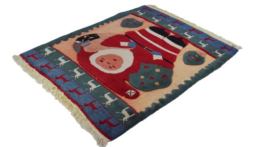 Close-up detail of New Kilim Gabbeh rug from Iran / Persia showing Wool weave