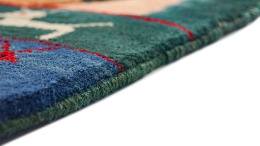 Central medallion detail of New Kilim Gabbeh rug from Iran / Persia