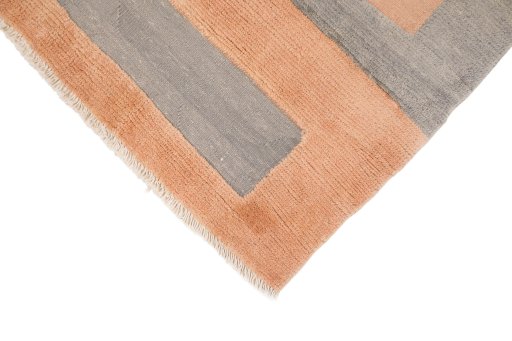 Backside of handmade New Kilim Gabbeh rug showing knot structure and weave density