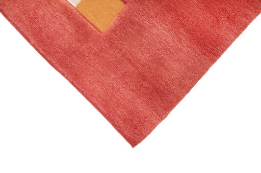 Backside of handmade New Kilim Gabbeh rug showing knot structure and weave density