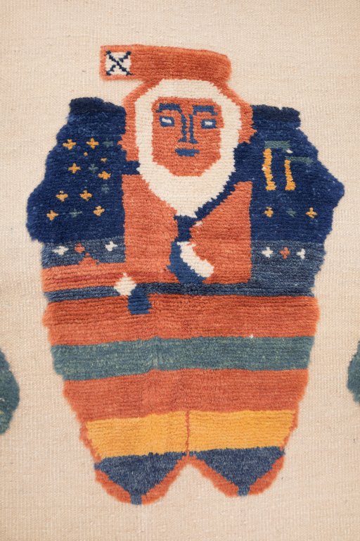 Central medallion detail of New Kilim Gabbeh rug from Iran / Persia