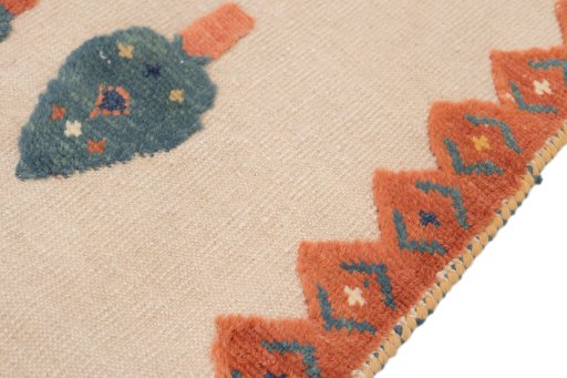Close-up detail of New Kilim Gabbeh rug from Iran / Persia showing Wool weave