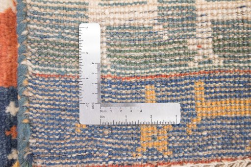 Full view of New Kilim Gabbeh rug from Iran / Persia, 168 × 117 cm in Cream tones