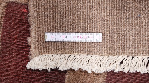 Full view of New Kilim Gabbeh rug from Iran / Persia, 183 × 150 cm in Brown tones