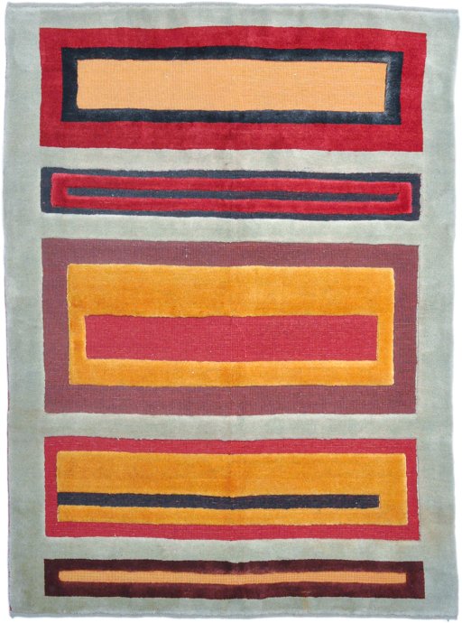Full view of New Kilim Gabbeh rug from Iran / Persia, 231 × 170 cm in Multi Color tones