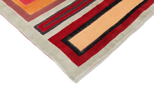 Backside of handmade New Kilim Gabbeh rug showing knot structure and weave density