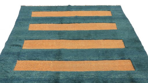 Surface texture of New Kilim Gabbeh rug with natural Wool and intricate pattern