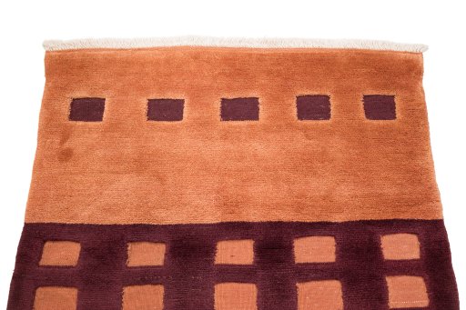 Surface texture of 1980s Kilim Gabbeh rug with natural Wool and intricate pattern