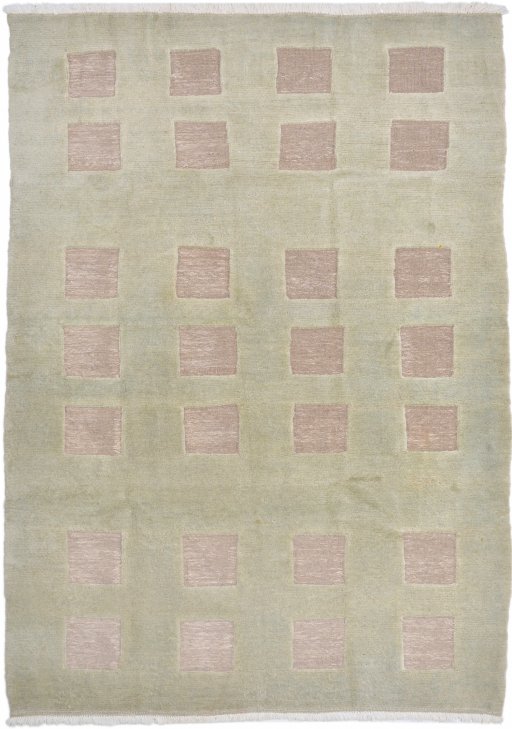 Full view of New Kilim Gabbeh rug from Iran / Persia, 262 × 191 cm in Green tones