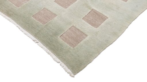 Backside of handmade New Kilim Gabbeh rug showing knot structure and weave density