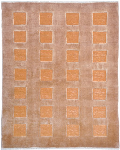 Full view of New Kilim Gabbeh rug from Iran / Persia, 249 × 201 cm in Brown tones