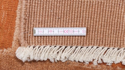 Full view of New Kilim Gabbeh rug from Iran / Persia, 249 × 201 cm in Brown tones