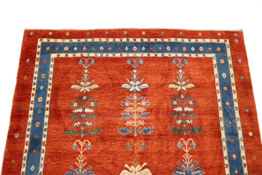 Surface texture of New Persian Gabbeh rug with natural Wool and intricate pattern