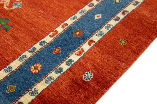Central medallion detail of New Persian Gabbeh rug from Iran / Persia