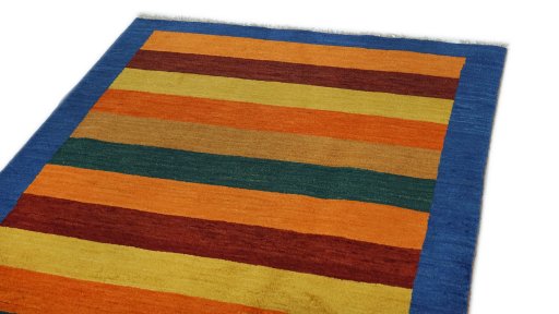 Surface texture of New Persian Gabbeh rug with natural Wool and intricate pattern