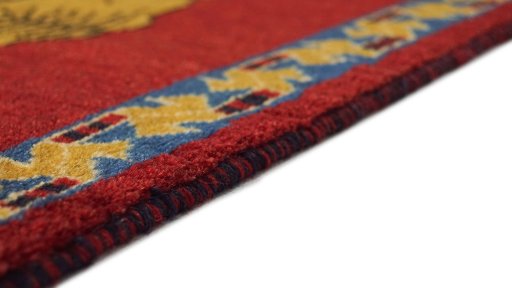Central medallion detail of 1980s Persian Gabbeh rug from Iran / Persia
