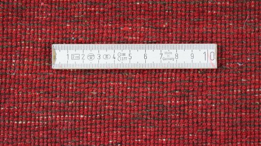 Full view of 1980s Persian Gabbeh rug from Iran / Persia, 145 × 104 cm in Red tones
