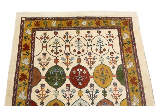 Surface texture of New Persian Gabbeh rug with natural Wool and intricate pattern