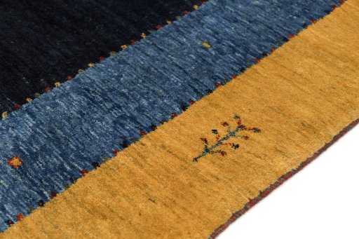 Central medallion detail of New Persian Gabbeh rug from Iran / Persia