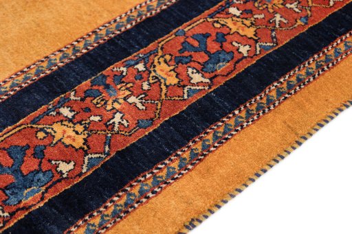Central medallion detail of New Persian Gabbeh rug from Iran / Persia