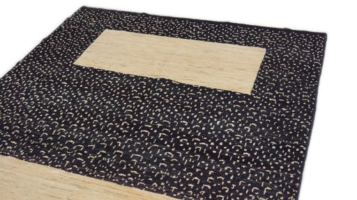 Surface texture of New Gabbeh Loribaft rug with natural Wool and intricate pattern