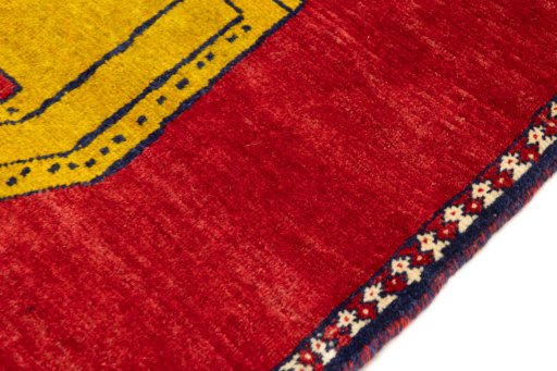 Central medallion detail of New Persian Gabbeh rug from Iran / Persia