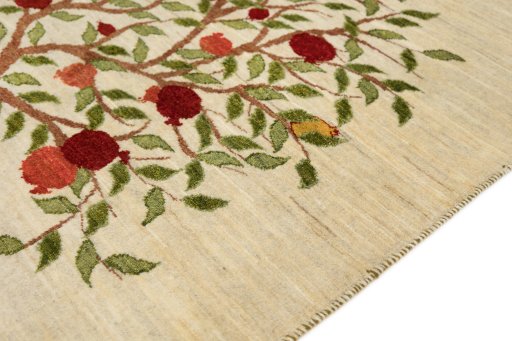 Central medallion detail of New Persian Gabbeh rug from Iran / Persia