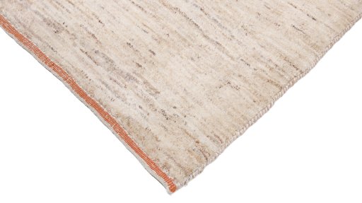 Backside of handmade New Persian Gabbeh rug showing knot structure and weave density