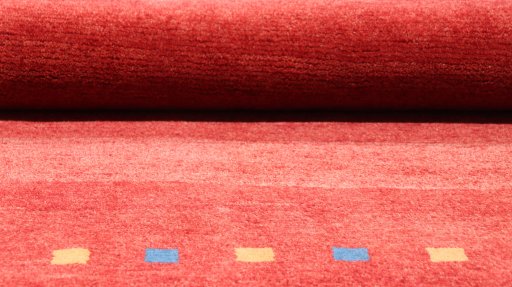 Close-up detail of New Persian Gabbeh rug from Iran / Persia showing Wool weave