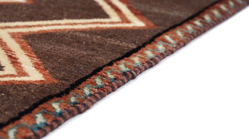 Central medallion detail of New Persian Gabbeh rug from Iran / Persia