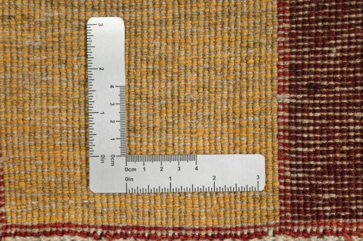 Close-up detail of New Persian Gabbeh rug from Iran / Persia showing Wool weave