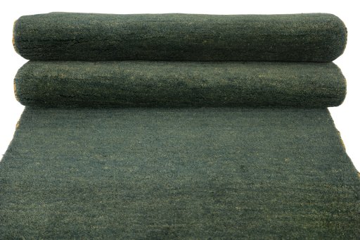 Full view of New Persian Gabbeh rug from Iran / Persia, 229 × 89 cm in Green tones
