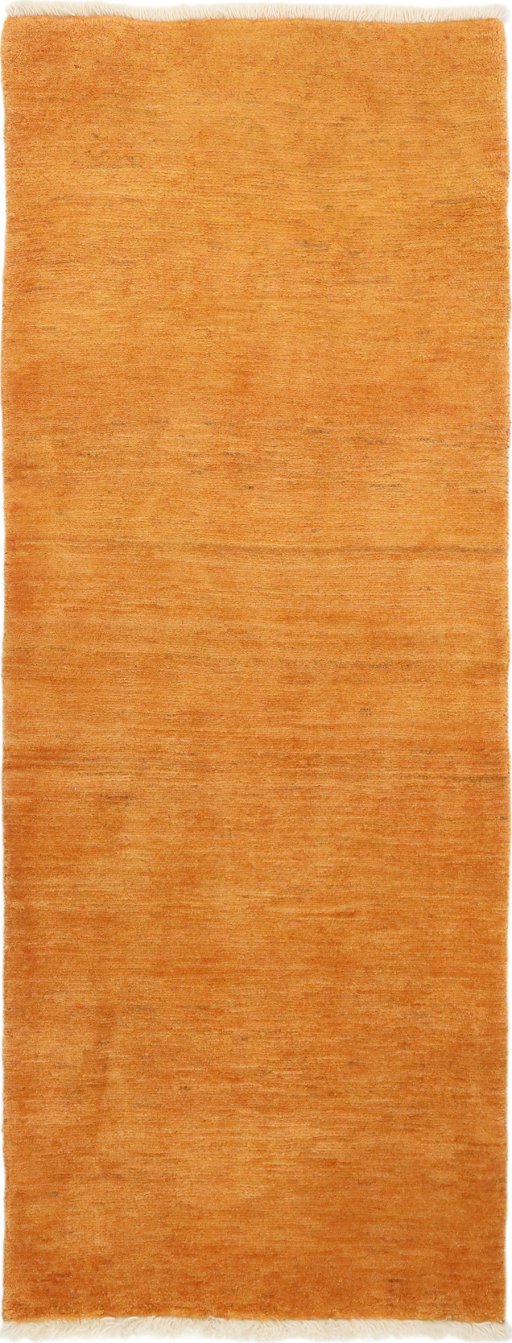 Full view of New Persian Gabbeh rug from Iran / Persia, 218 × 81 cm in Brown tones