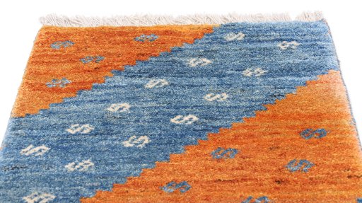 Surface texture of New Persian Gabbeh rug with natural Wool and intricate pattern