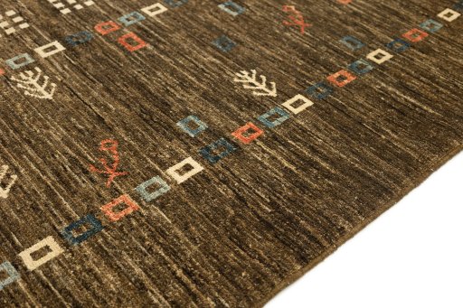 Central medallion detail of 1980s Persian Gabbeh rug from Afghanistan