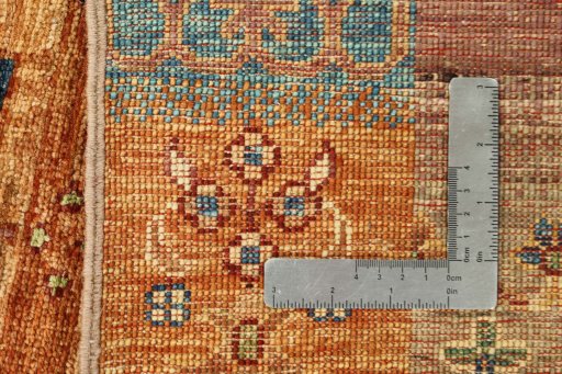 Close-up detail of New Persian Gabbeh rug from Pakistan showing Wool weave