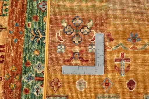 Close-up detail of New Persian Gabbeh rug from Pakistan showing Wool weave