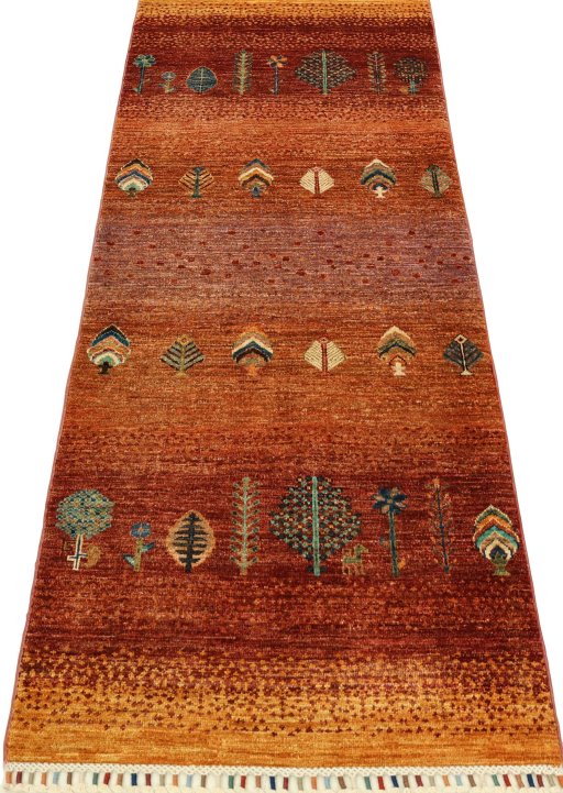 Surface texture of New Persian Gabbeh rug with natural Wool and intricate pattern