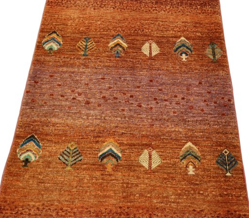 Central medallion detail of New Persian Gabbeh rug from Pakistan