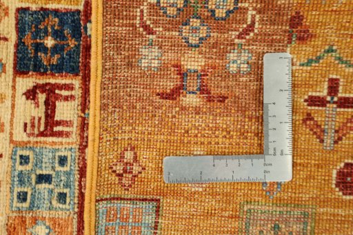 Close-up detail of New Persian Gabbeh rug from Pakistan showing Wool weave