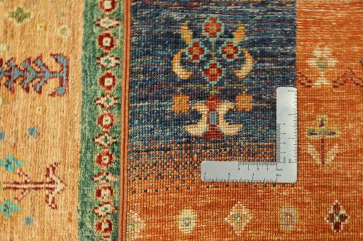 Surface texture of New Persian Gabbeh rug with natural Wool and intricate pattern