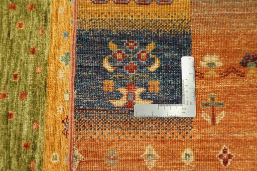 Surface texture of New Persian Gabbeh rug with natural Wool and intricate pattern