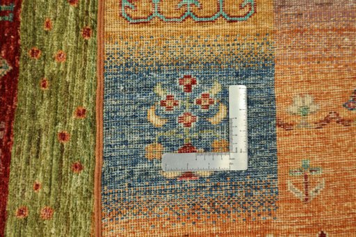 Surface texture of New Persian Gabbeh rug with natural Wool and intricate pattern