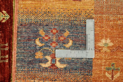 Surface texture of New Persian Gabbeh rug with natural Wool and intricate pattern