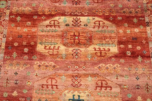 Close-up detail of New Persian Gabbeh rug from Pakistan showing Wool weave