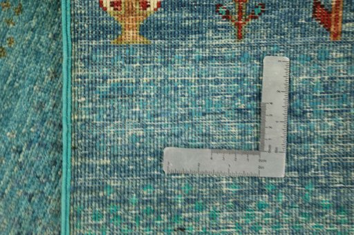 Close-up detail of New Persian Gabbeh rug from Pakistan showing Wool weave