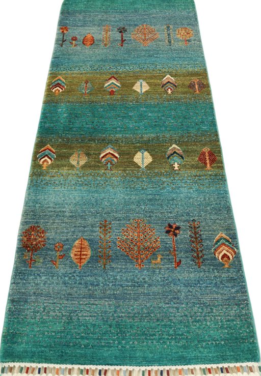 Surface texture of New Persian Gabbeh rug with natural Wool and intricate pattern