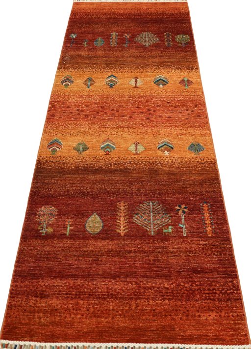 Surface texture of New Persian Gabbeh rug with natural Wool and intricate pattern