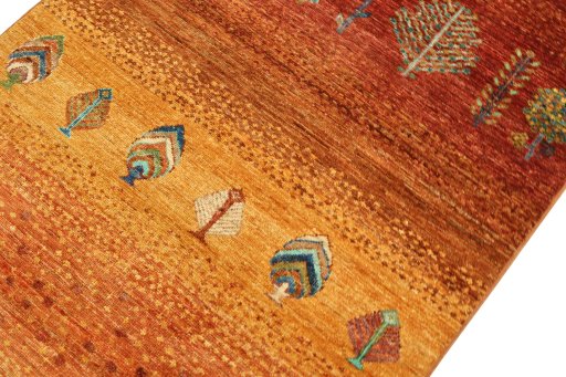 Central medallion detail of New Persian Gabbeh rug from Pakistan